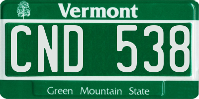 VT license plate CND538