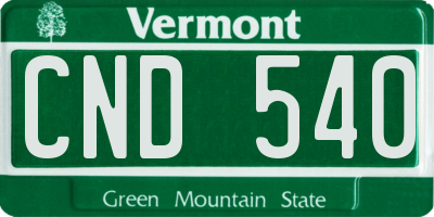 VT license plate CND540