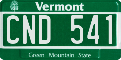 VT license plate CND541