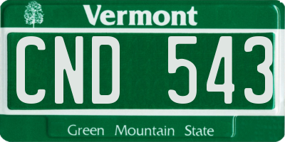 VT license plate CND543