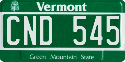 VT license plate CND545