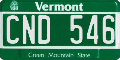 VT license plate CND546