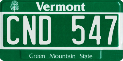 VT license plate CND547