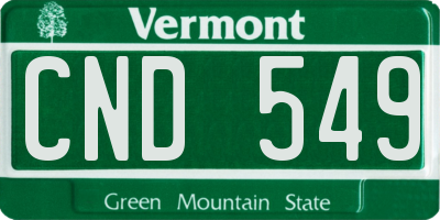 VT license plate CND549