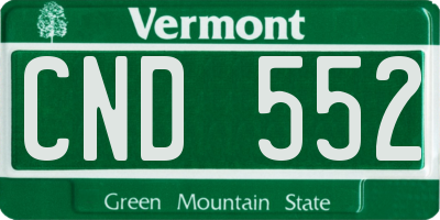 VT license plate CND552