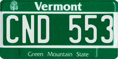VT license plate CND553