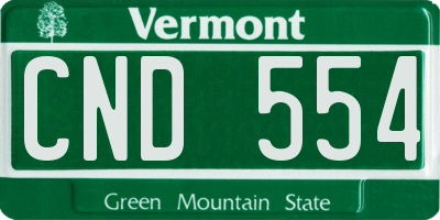 VT license plate CND554