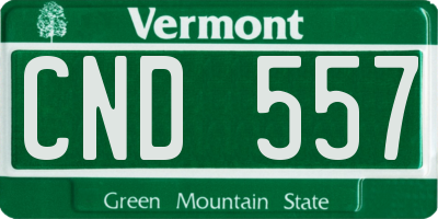 VT license plate CND557