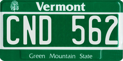 VT license plate CND562