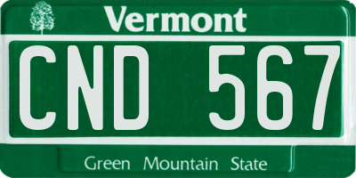 VT license plate CND567