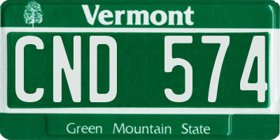 VT license plate CND574