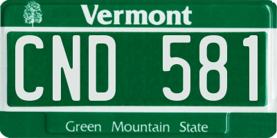 VT license plate CND581