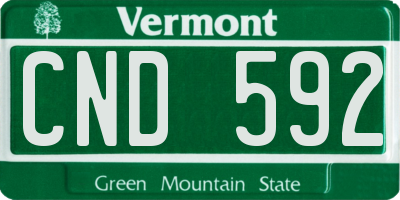 VT license plate CND592