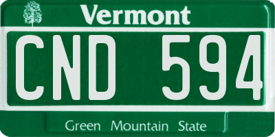 VT license plate CND594