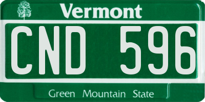 VT license plate CND596