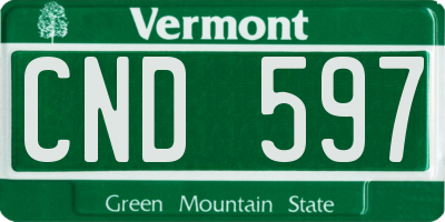 VT license plate CND597