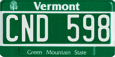 VT license plate CND598