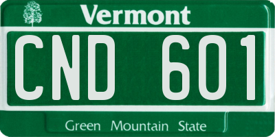VT license plate CND601