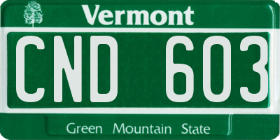 VT license plate CND603