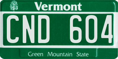 VT license plate CND604