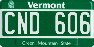 VT license plate CND606