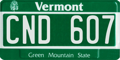 VT license plate CND607