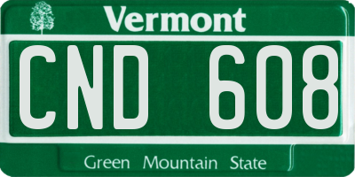 VT license plate CND608