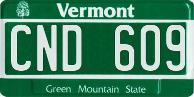 VT license plate CND609