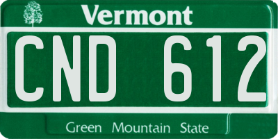 VT license plate CND612