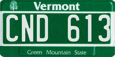 VT license plate CND613