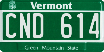 VT license plate CND614
