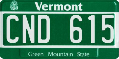 VT license plate CND615