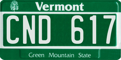 VT license plate CND617
