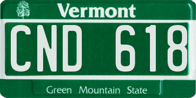 VT license plate CND618