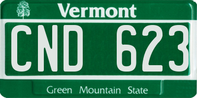 VT license plate CND623