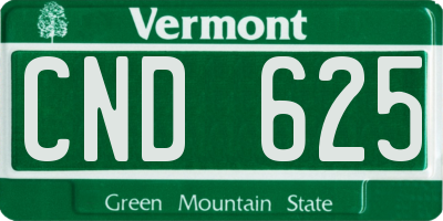 VT license plate CND625