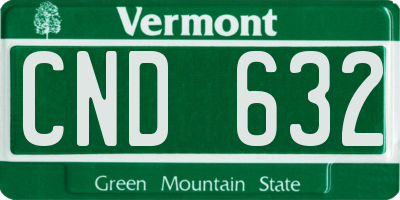 VT license plate CND632