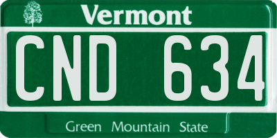 VT license plate CND634