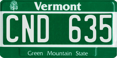 VT license plate CND635