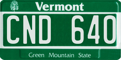 VT license plate CND640