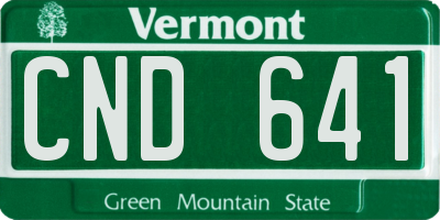 VT license plate CND641