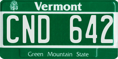 VT license plate CND642
