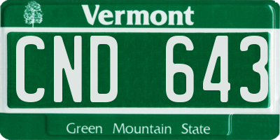 VT license plate CND643