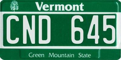 VT license plate CND645
