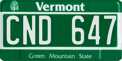 VT license plate CND647