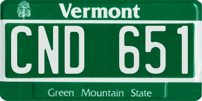 VT license plate CND651