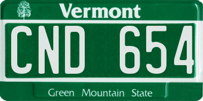 VT license plate CND654