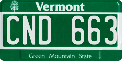 VT license plate CND663
