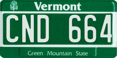 VT license plate CND664