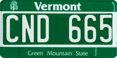 VT license plate CND665